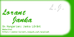 lorant janka business card